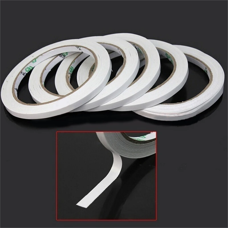 2 rolls Double Sided Strong Adhesive Tape 10m*6mm Hot Powerful Double Faced Adhesive Tape Paper