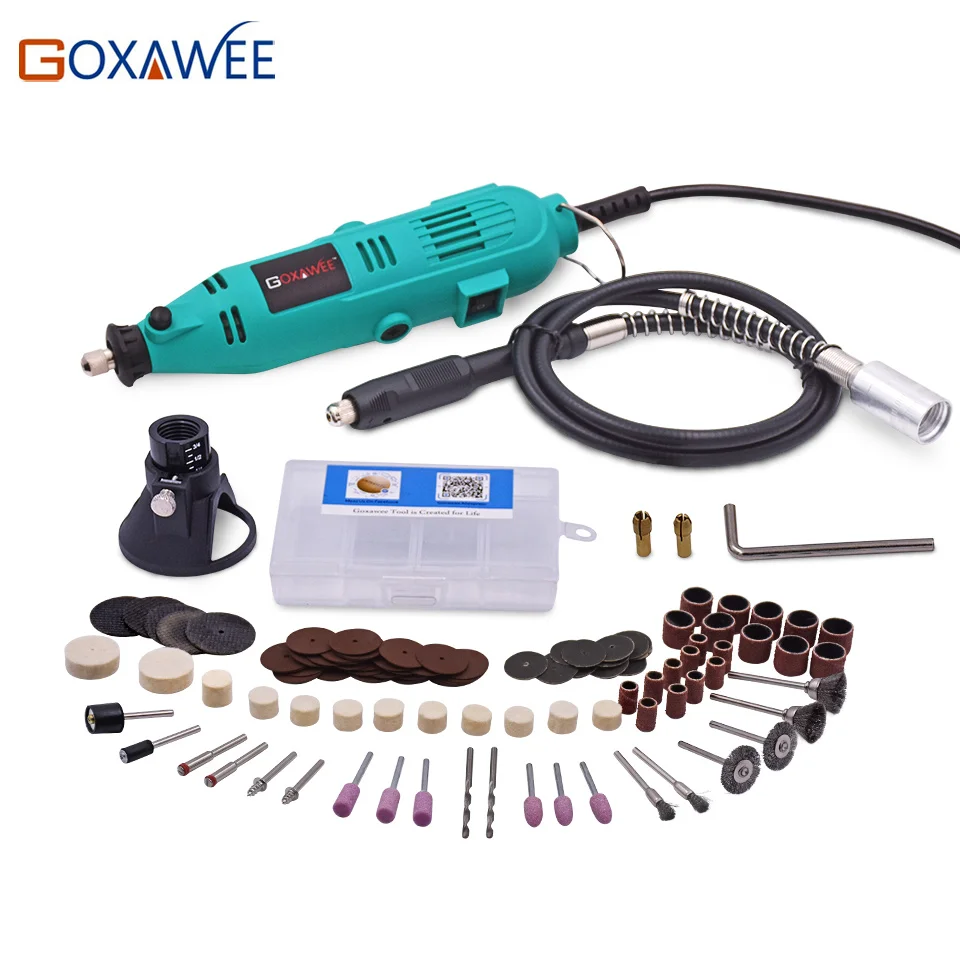 Мини дрель GOXAWEE 220 В С Гибким Валом и аксессуарами 180 шт.|rotary tool|drill electricmini drill |