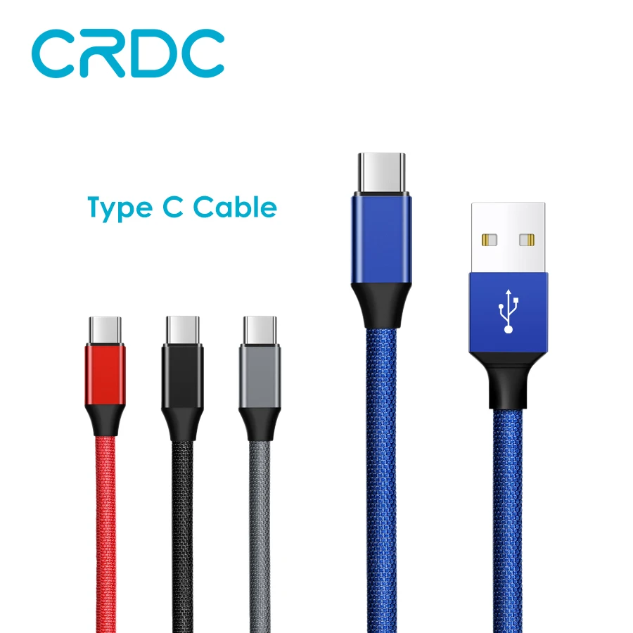 Koop CRDC USB Type C Kabel Voor Samsung S8 Note 8 USB Type C Charger Kabel Voor Xiaomi Mi5 Mi6 Mobiele Telefoon Kabel 1 M 2 M USB C Kabel