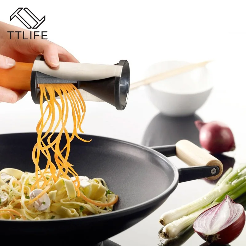 

TTLIFE Colorful Vegetable Fruit Spiral Shred Process Device Cutter Slicer Peeler Carrot Kitchen Tool julienne cutter