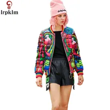 Женское зимнее пальто с хлопковой подкладкой, короткая куртка с принтом для дам, светильник, тонкая одежда для женщин, зима-осень, пальто CH568