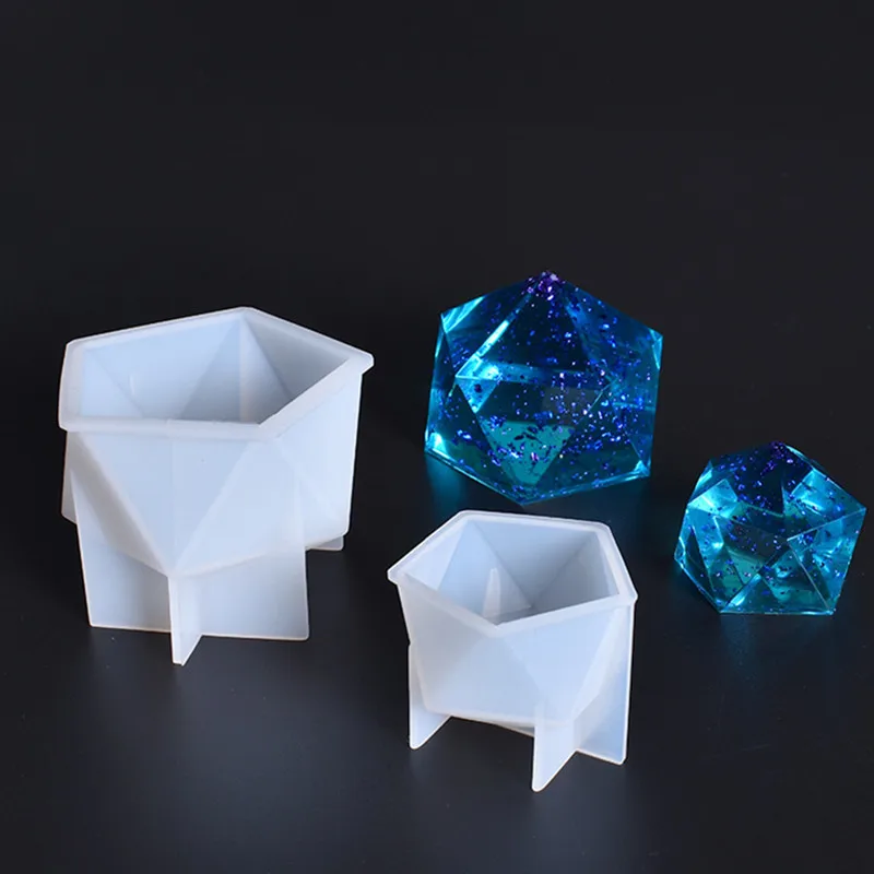 

Multi-faceted vertebral crystal mold two sizes accessories UV resin epoxy pattern dry jewelry mold ornaments accessories