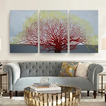 

No Framed 3Pcs Abstract Tree Handed Painting Oil Painting By Numbers Home Decor Wall Art Picture For Living Room