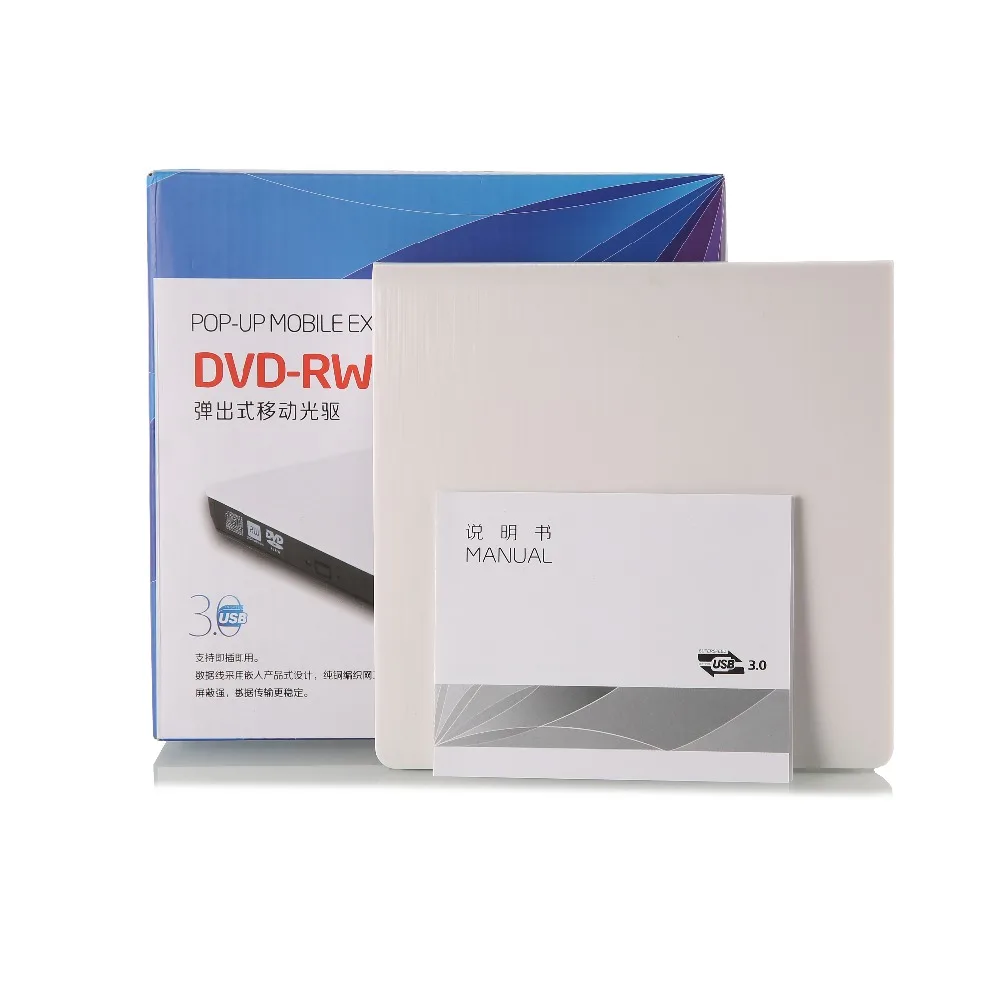 Nuevo DVD USB3.0 externo +/-R 8X, DVD-RW 4X, CD-R 24X, DVD8X, DVD-R quemador lectura escritor POP-UP para ordenador portátil móvil unidad externa