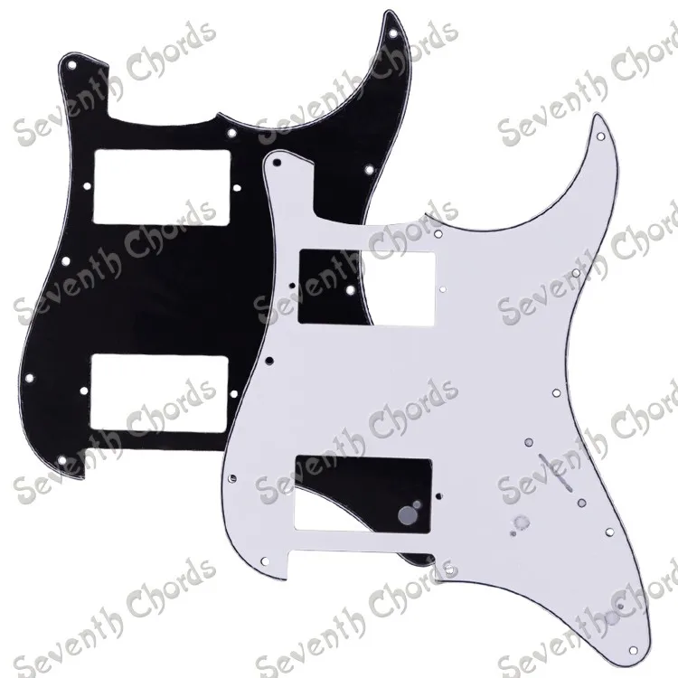 

2 Pot Hole 3 Ply HH Pickguard Scratch Plate Scratchplate Pick Guard Anti-scratch Plate for Electric Guitar / White black choose