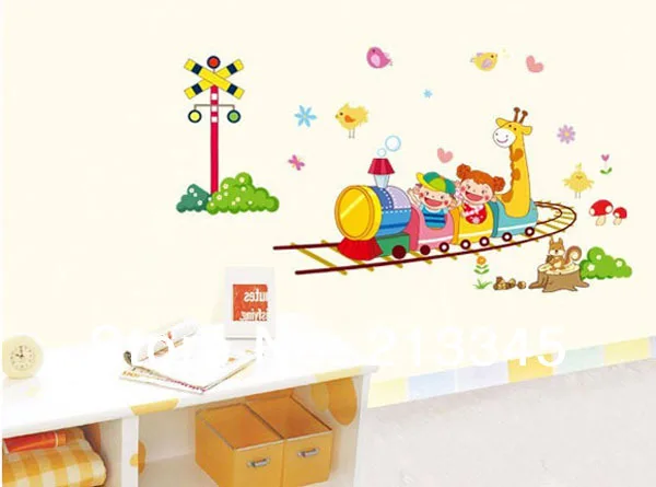 [Fundecor] сумасшедшие американские горки дети мультфильм наклейки Поезд Детская