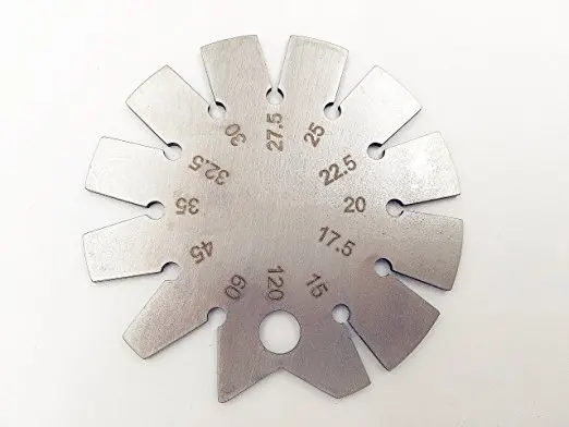 Stainless Steel 15 Degree Angle Bevel Gauge With Hole 120 Degree Round Gauge Diameter Bevel Measure Gauge