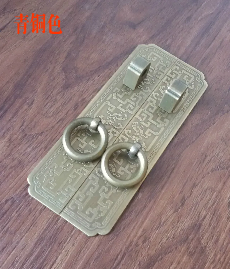 الصينية العتيقة الأثاث الماهوجني الاكسسوارات النحاس النحاس التنين حديقة مستقيم مقبض مقبض الباب خزانة خزانة guaizi