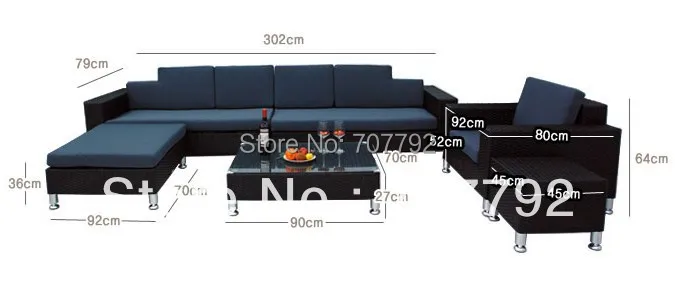 Новинка! Роскошный дизайн открытый набор диван из ротанга