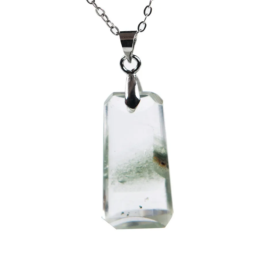 Genuine Natural Green Phantom Quartz Crystal Women Healing Charm Women