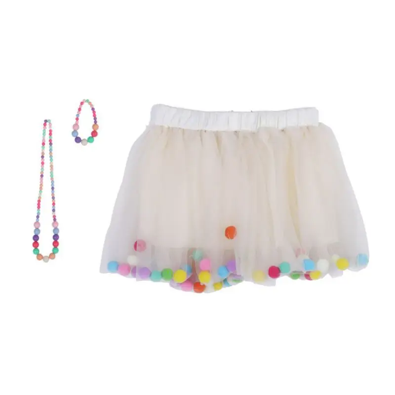 

Explosion Models Girls Colorful Dance Skirts Wool Ball Baby Pettiskirt Skirt Necklace Bracelet Gymnastics Clothes Pro