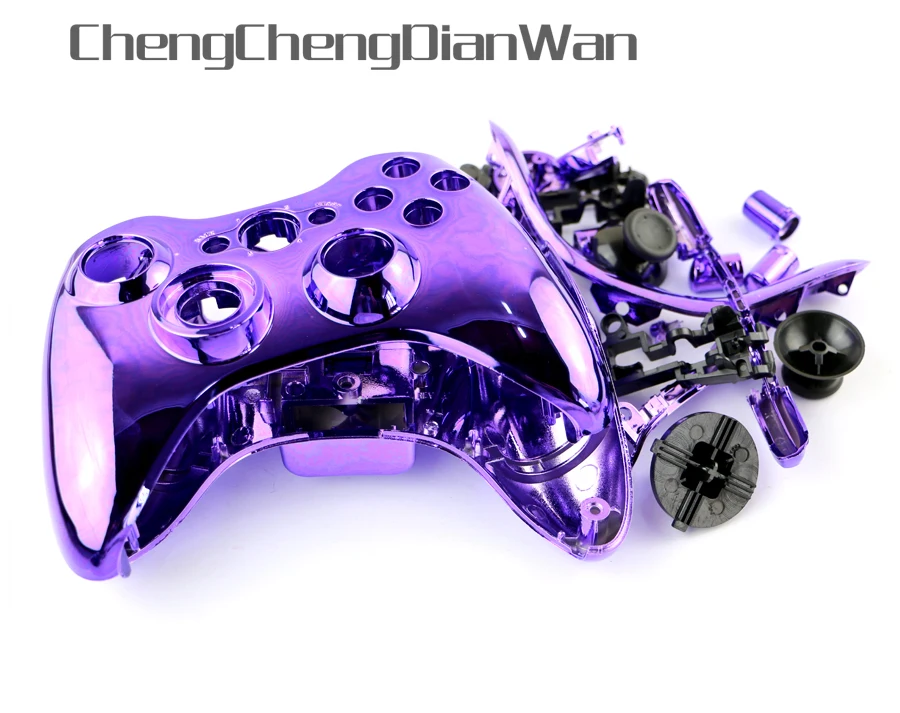 Chrome Wireless Game Controller Hard Case Gamepad Housing Shell Cover