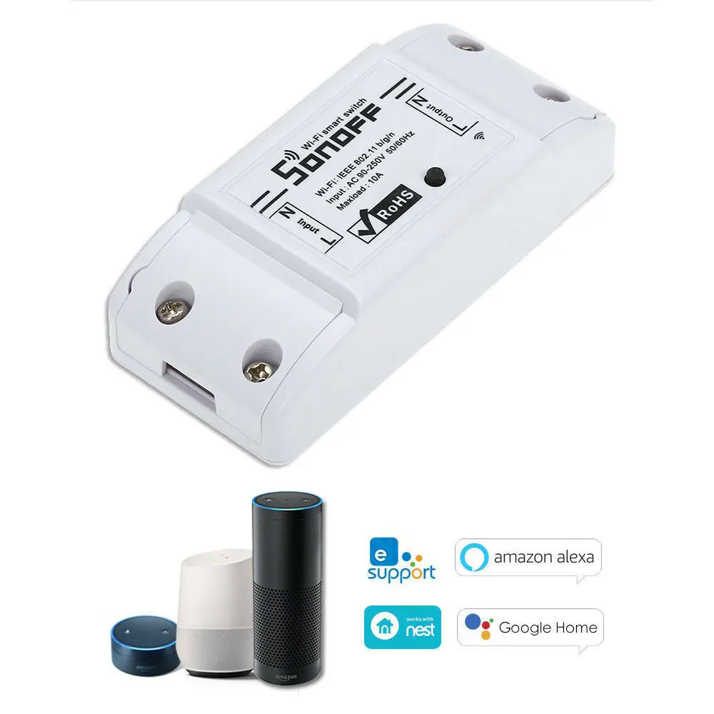 

Sonoff Basic Wifi Switch DIY Wireless Remote Domotica Light Smart Home Automation Relay Module Controller Work with Alexa HWC