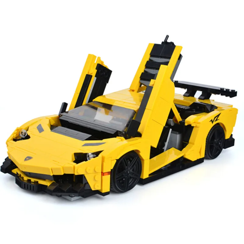 Technic MOC Yellow Aventadored Car Building Blocks Sets Bricks Classic