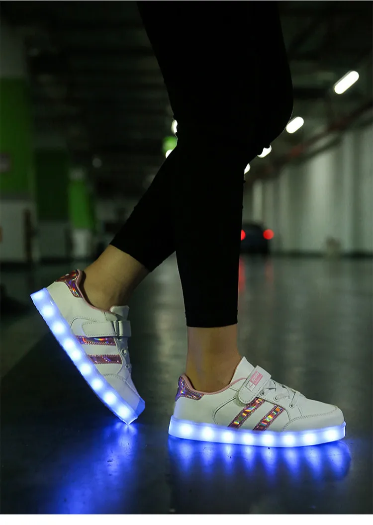 Размер 25-37 светящиеся кроссовки обувь с подсветкой для мальчиков и девочек светильник детская повседневная обувь с зарядкой USB красовки с подсветкой