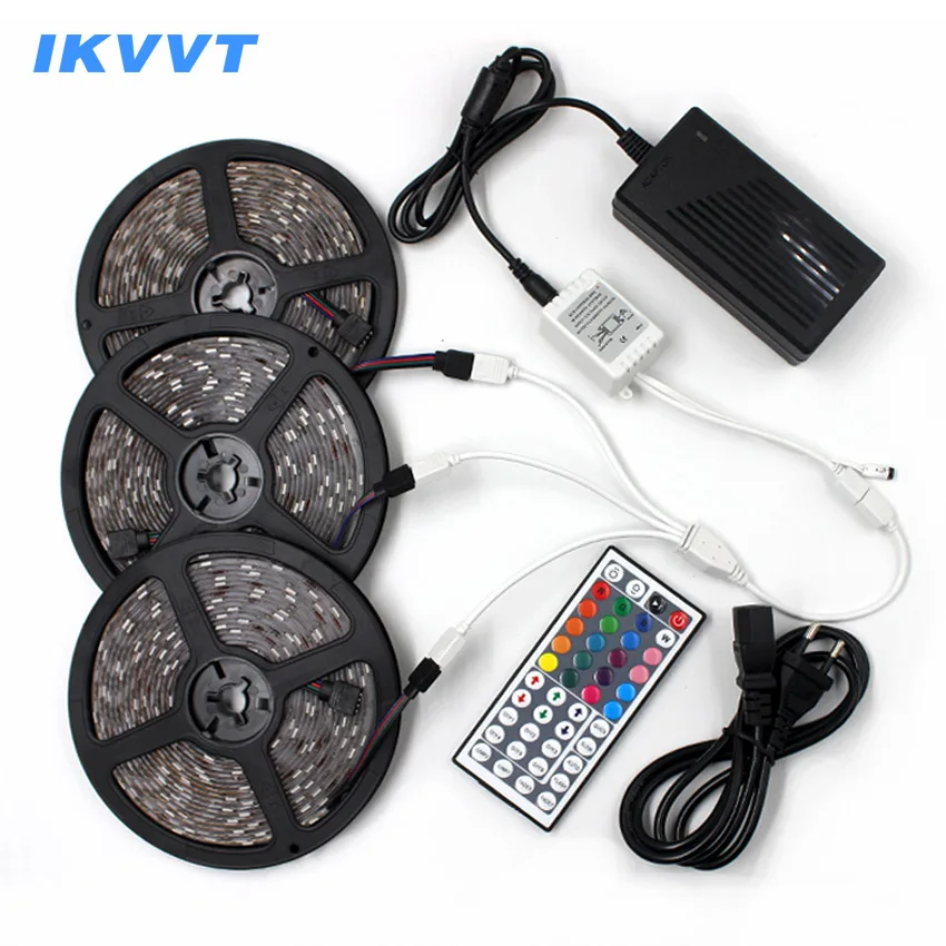 IKVVT SMD RGB Светодиодная лента 5050 15 м 10 5 лампа Неоновая 30 светодиодов/м Диодная