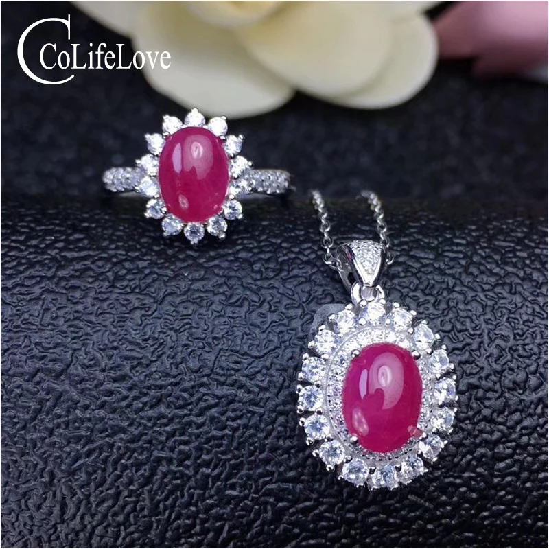 Klasik Ruby Cincin Liontin Perhiasan 