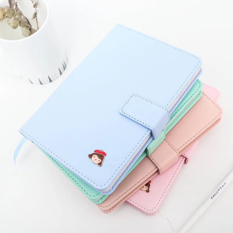 

JOUDOO Cute Candy Color Mint Daily Notebook Pu Leather Soft Copybook Printed Paper Note Book School Supplies Girls Gifts