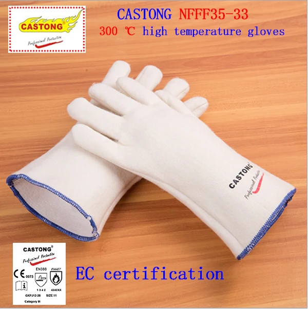 CASTONG 300 degrees high temperature gloves Aramid material high quality fireproof gloves Anti-scalding protection gloves 1