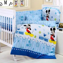 Промо-акция! 7 шт. мультфильм хлопок Детские бампер Детские комфортная постель детская кроватка набор(бампер+ одеяло+ матрац+ подушка