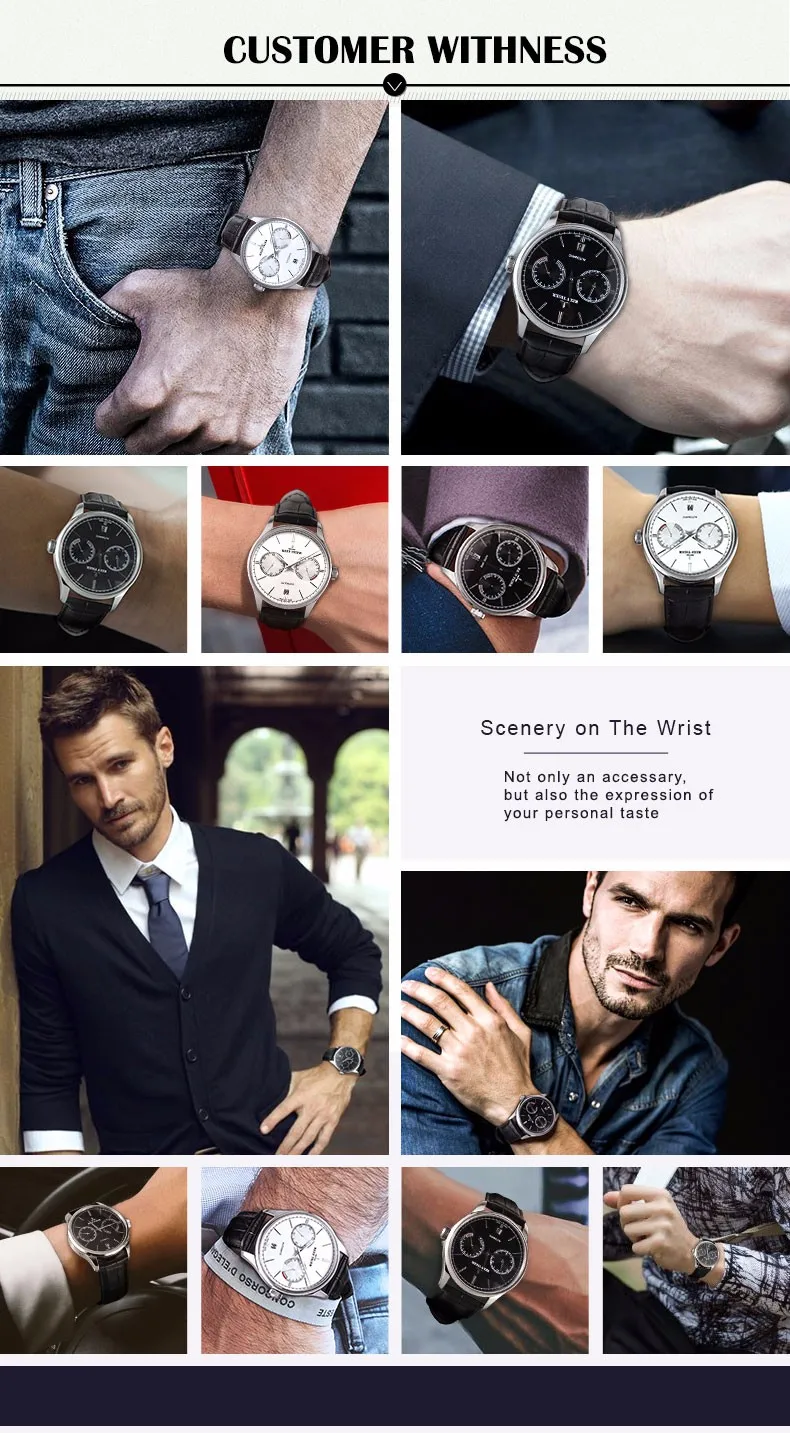 Reef Tiger/RT Elegant Business Mens Watches Perpetual Calendar Power Reserve Small Seconds Automatic Watches RGA1620