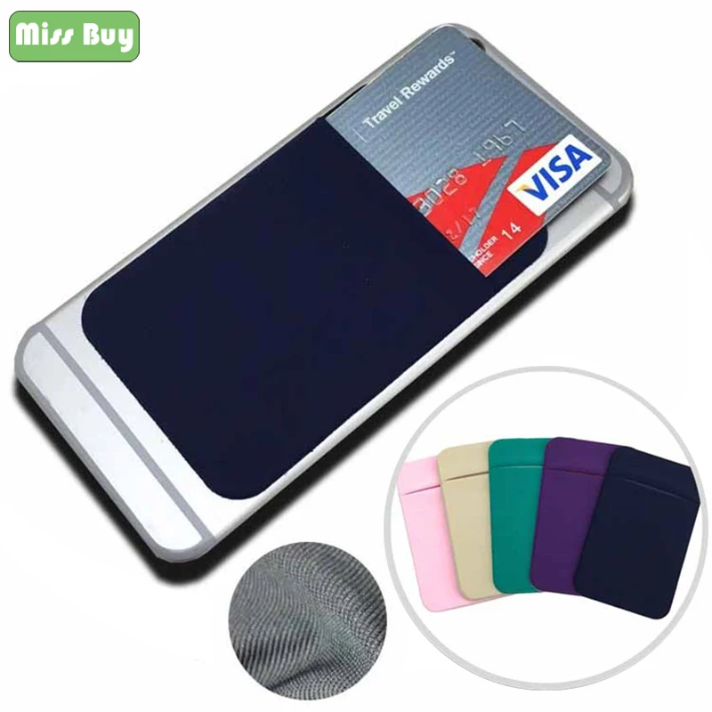 

Missbuy Pouch Universal Mobile Phone Back Cover Credit ID Bag Sticker Mini Coin Bag Elastic Durable Wallet Pocket Case Housing