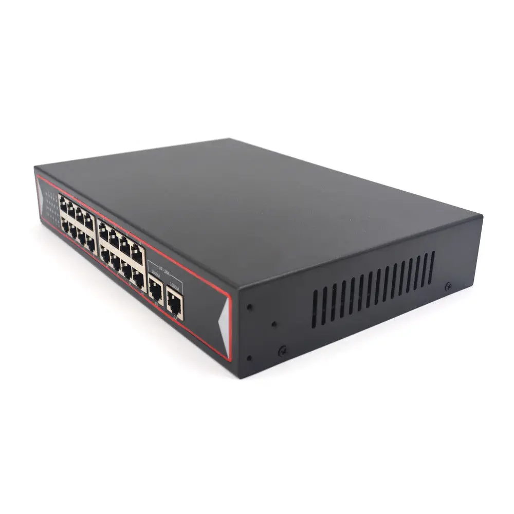 Коммутатор JYTTEK POE с 16 портами 10/100 Мбит/с и 2 гигбит utlink 48 В для ip камеры питанием по