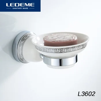 

LEDEME Soap Dishes Wall Mounted Soap Holder Antique Ceramic Soap Dish for WC Bathroom Accessories Chrome Color Bath L3602