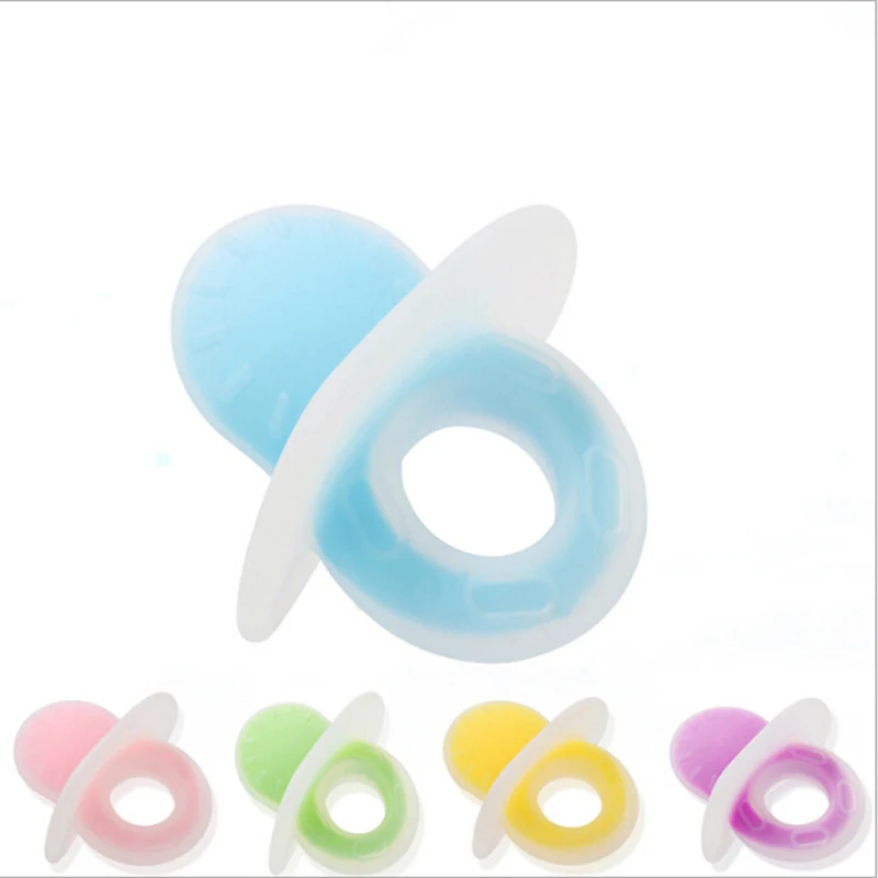 1Pc Cute Nipple Pacifier Shaped Baby Chewing Toys Food Grade Soft