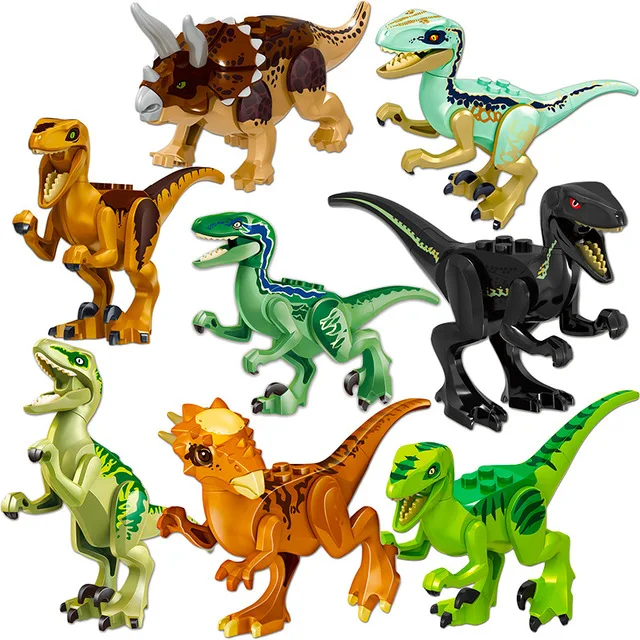 Legoing Jurassic Dinosaurs World Of Park Velocirap Tyrannosaurus Rex Movie Set Models Building Blocks Bricks Toys Figures