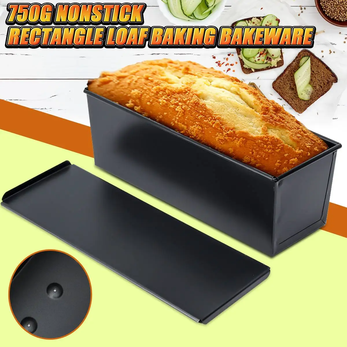 750g Nonstick Rectangle Loaf Pastry Bread Cake Box Tin Kitchen Baking Cookware Baking Pan Oven Mould 30.5cm* 10cm* 11cm