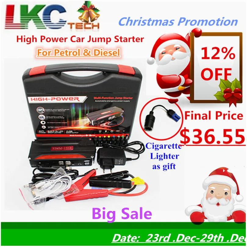

Best Car Emergency Battery 12V Power Bank Car Jump Starter Booster Portable 600A Peak Current Multi-function Car Jump Starter