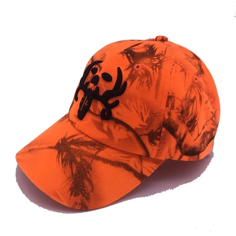 Orange Camouflage Caps With Deer Hunting Fishing Sporting Outdoor