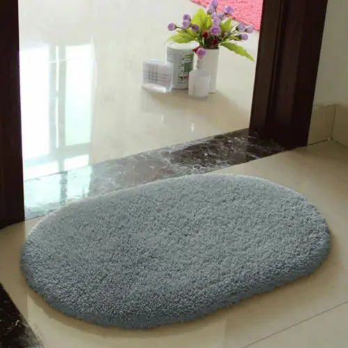 New Bathroom Carpet Bath Mat Soft Microfiber Shaggy Non Slip Absorbent Bath Mat Bathroom Shower Rugs Carpet - Цвет: F