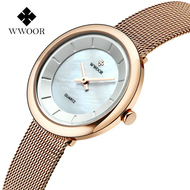 Prix pour WWOOR Célèbre Marque Femmes Montres en acier Inoxydable D'or Mesh Quartz Montres Mode Femmes Horloge Dames montre montre femme Prix pour WWOOR Célèbre Marque Femmes Montres en acier Inoxydable D'or Mesh Quartz Montres Mode Femmes Horloge Dames montre montre femme