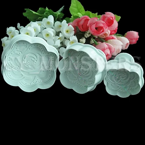 3 шт./компл. в форме розы помадки печенья торта Sugarcraft плунжеры инструменты резак