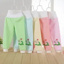 Осенняя детская одежда для маленьких детей Обувь для мальчиков Обувь для девочек младенческой Принт мультфильм динозавра Утепленная одежда Высокая Талия Длинные Брюки для девочек mt817