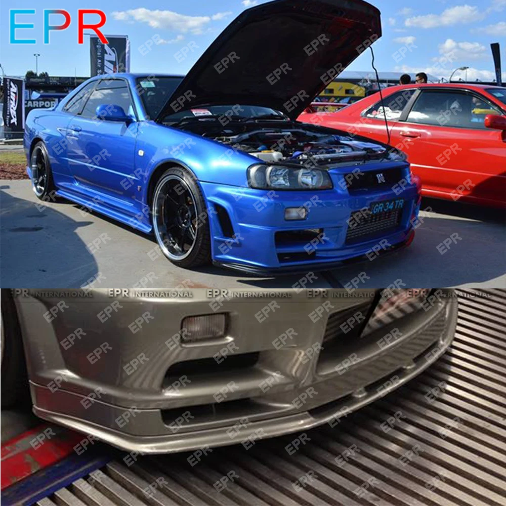 Для Nissan Skyline R34 GTR углеродное волокно OEM передняя часть для губ комплект авто