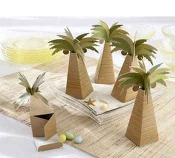 

200pcs Palm Tree Boxes Favors Candy Boxes Beach Wedding Favors Party Sweet Boxes Party Table Decoration Boxes Free Shipping