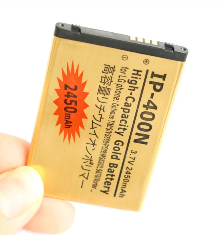 10 шт./лот 2450 мАч IP 400N Золотой Сменный аккумулятор для LG Optimus T/M/S/VS660 P509 MS690 LS670 GW880 LN740