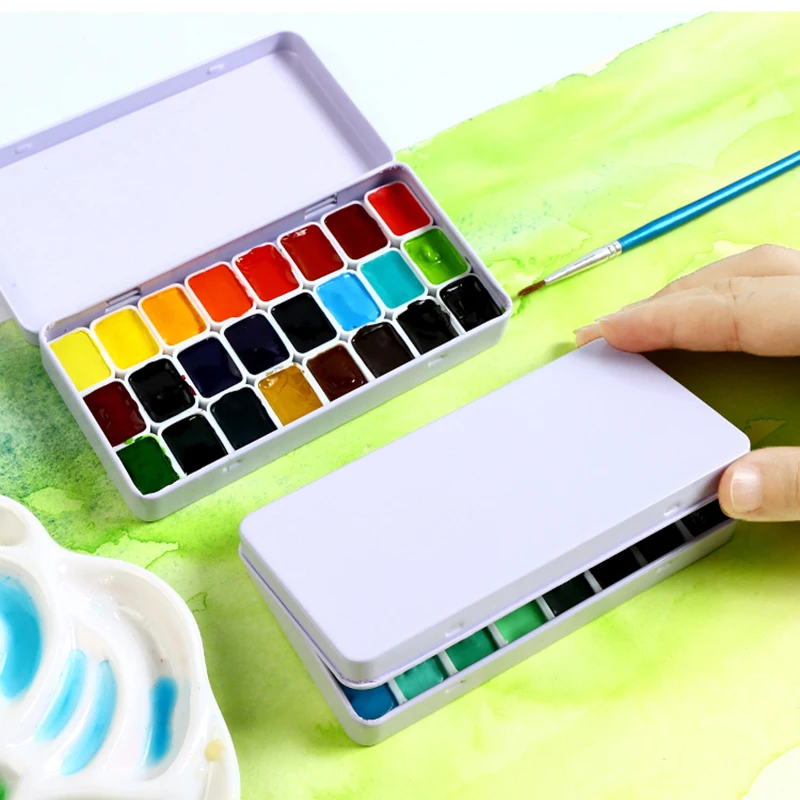 Günstig Rubens Aquarell Pigment Solide 24 Farbe Candy Farbe Basis Farbe Tragbare Student Professionelle Gemälde Kunst Liefert