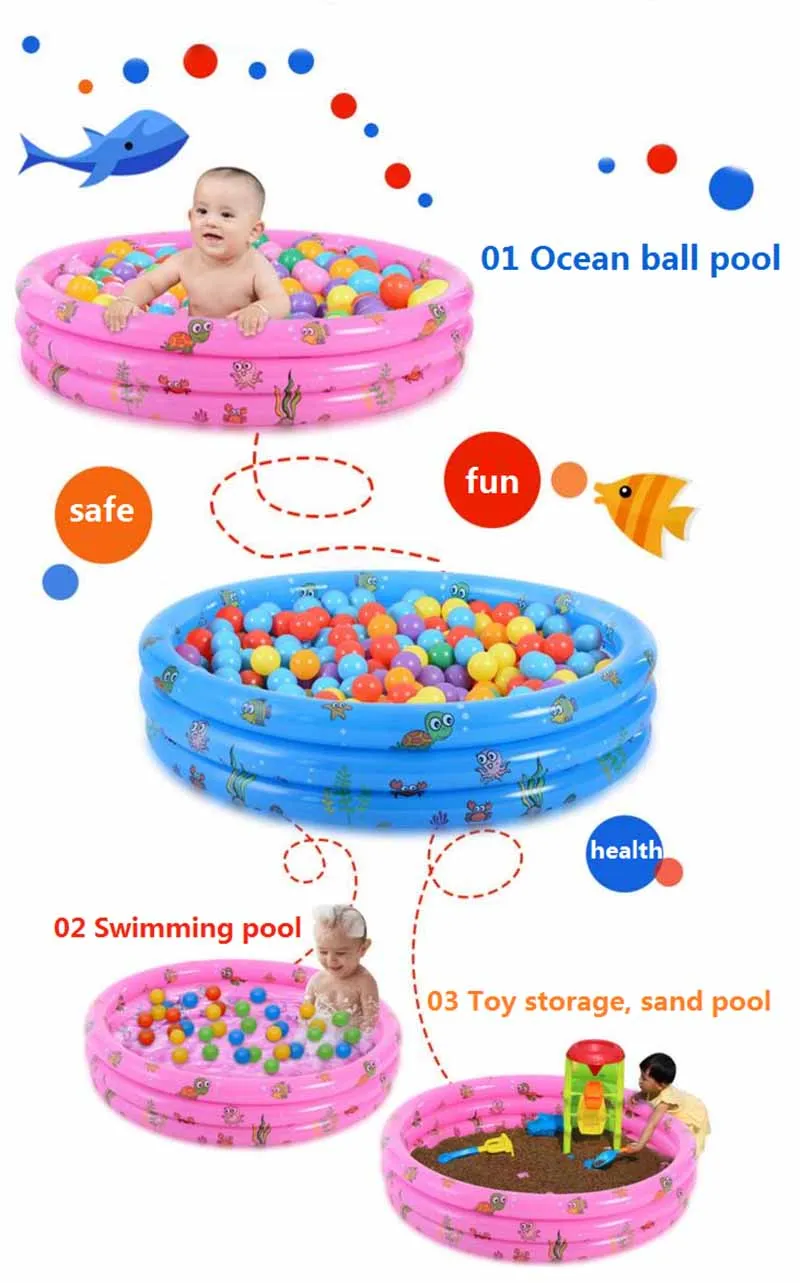 Portable Outdoor Cartoon Inflatable Children's Swimming Pool Infant Piscina Colorful Printing Baby Basin Bathtub Kids Summer Toy