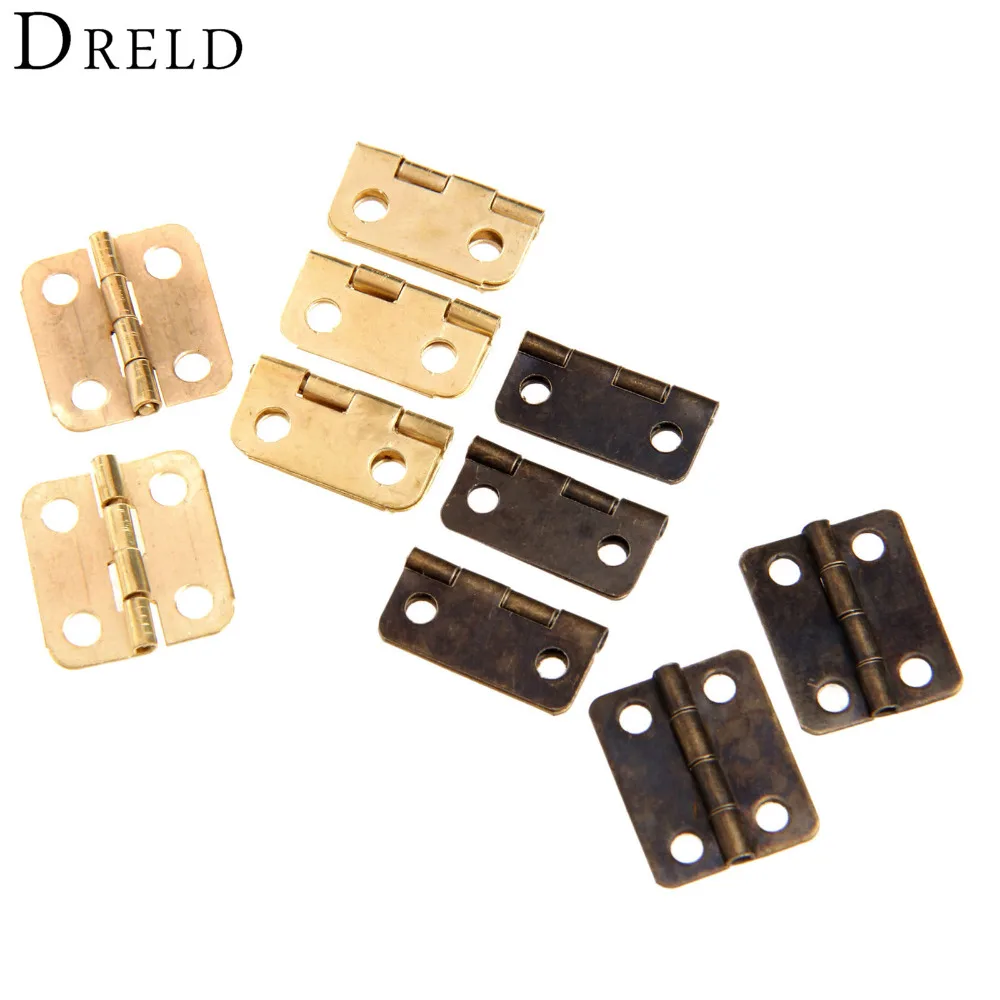 10Pcs Antique Bronze/Gold Hinges Furniture Accessories Jewelry