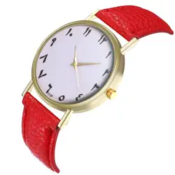 Кожа кварцевые часы просто Наберите номер узор пару часов модные популярные