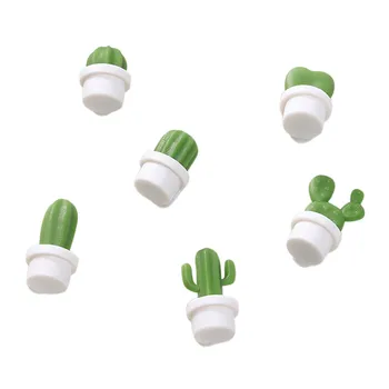 

6pcs Cute Succulent Plant Magnet Button Cactus Refrigerator Message Sticker Environmental Protection Resin Magnetic Patch #3