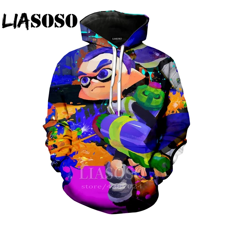 Забавные толстовки рок уличная 3D принт Мужской Топ костюм wo Мужской Топ Splatoon harajuku толстовка модная рубашка аниме мультфильм E377