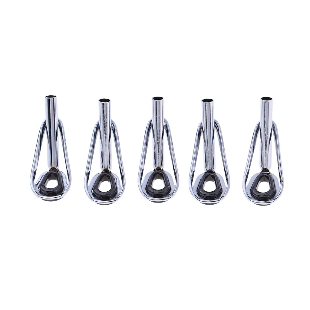 Perfeclan 5pcs Solid Fishing Top Rings Rod Pole Repair Kit Line Guides Eyes Spinning Casting Fishing Rod Guides Tip