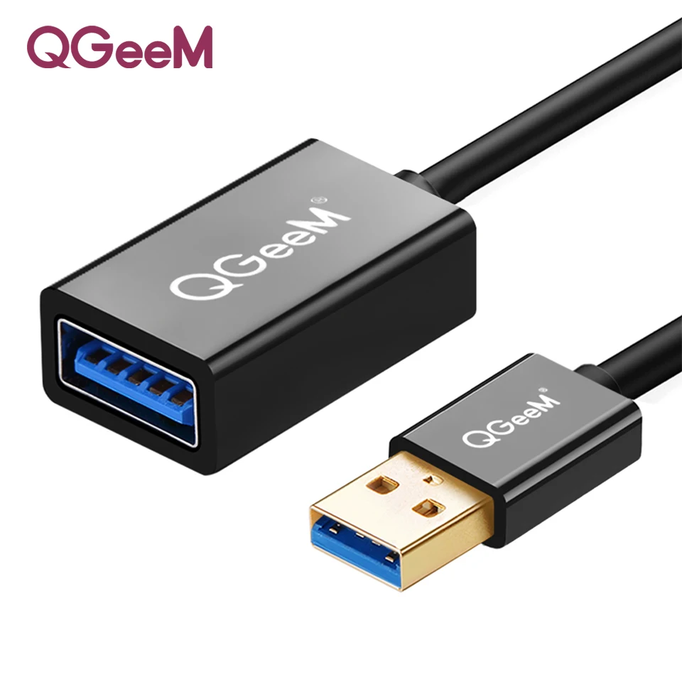 QGeeM USB Удлинительный кабель, шнур, Супер Скоростной USB 3,0, кабель для мужчин и женщин, 1 м, 2 м, 3 м, кабель для синхронизации данных, USB 2,0, удлинитель, удлинитель, USB - Цвет: 3.0