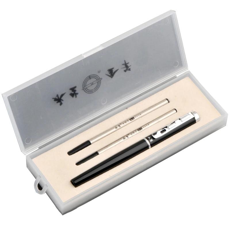 

Wingsung Gift Rollerball Pen Set with 2pcs Refills Fast Writing 0.5mm Black Ink Refill Business Office Executive Sign Pens