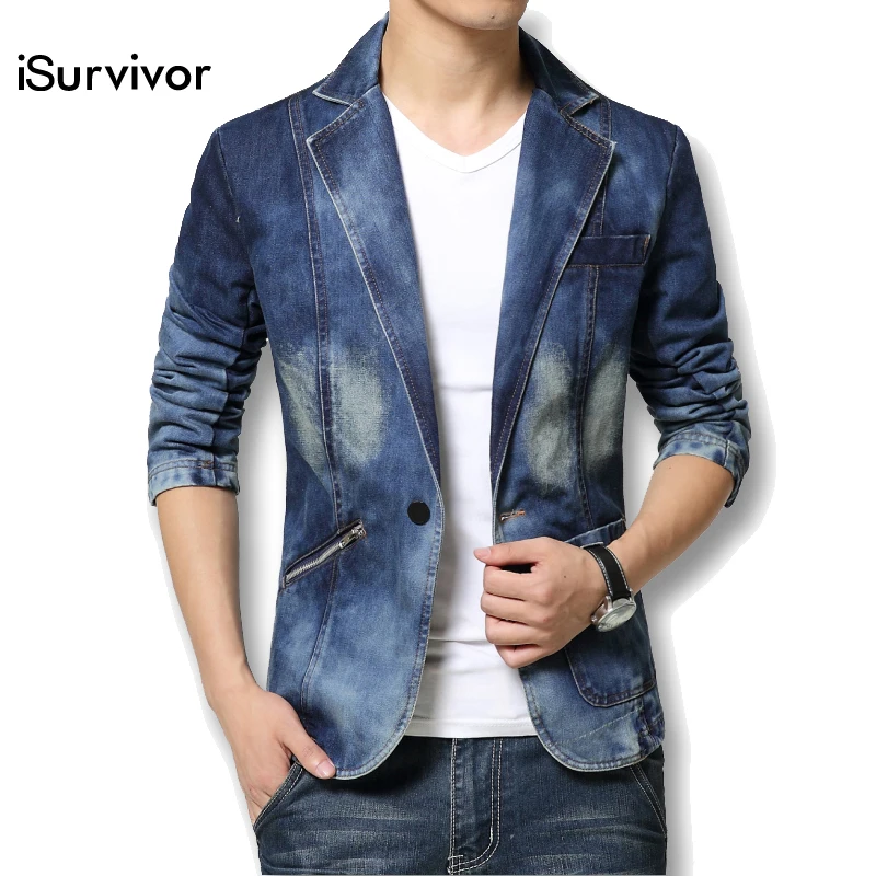 2016 Men Denim Jacket Men Autumn Spring Outdoors Casual Jackets Homme Jeans Jacket Men Plus Size